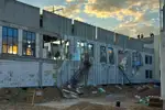 В Кульсары у строящейся школы обрушилась крыша